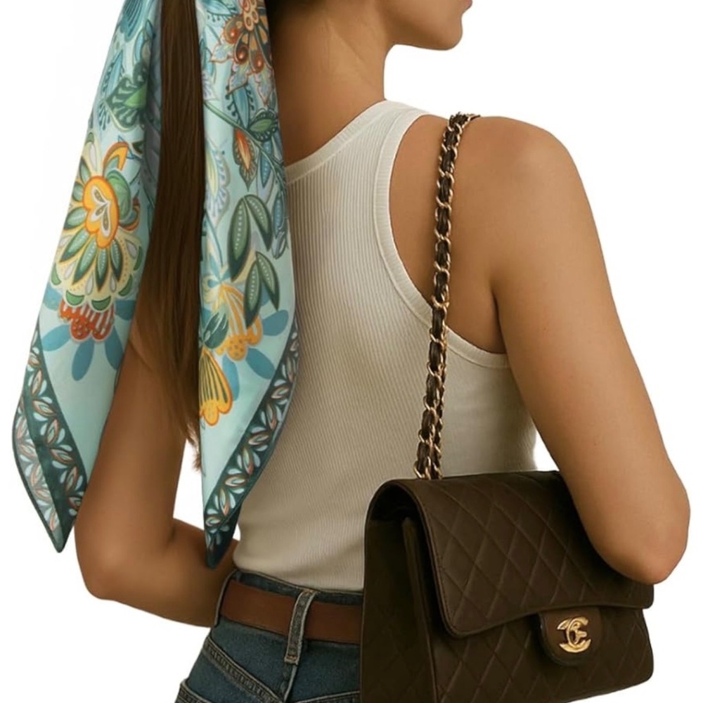 Women Head Hair Scarf Like Satin Silk Scarf Sleeping Hair Wrapping Night 27.5" - Picture 4 of 7